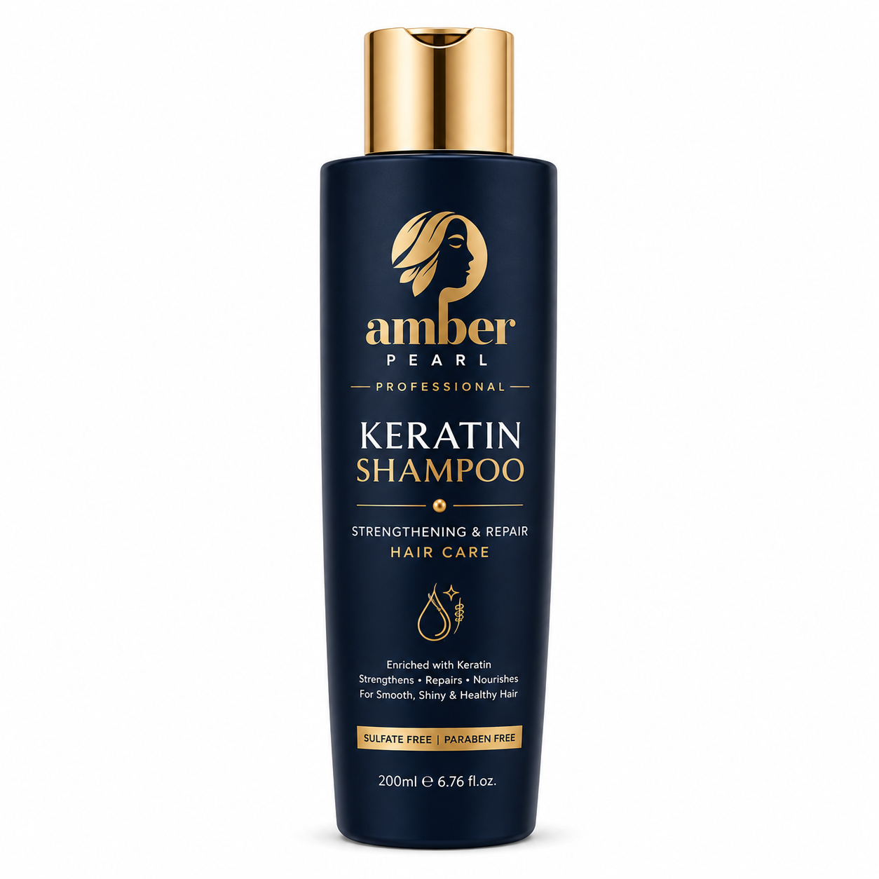 Amber Pearl Professional Keratin Shampoo – Strengthening & Repair Hair Care (200ml)