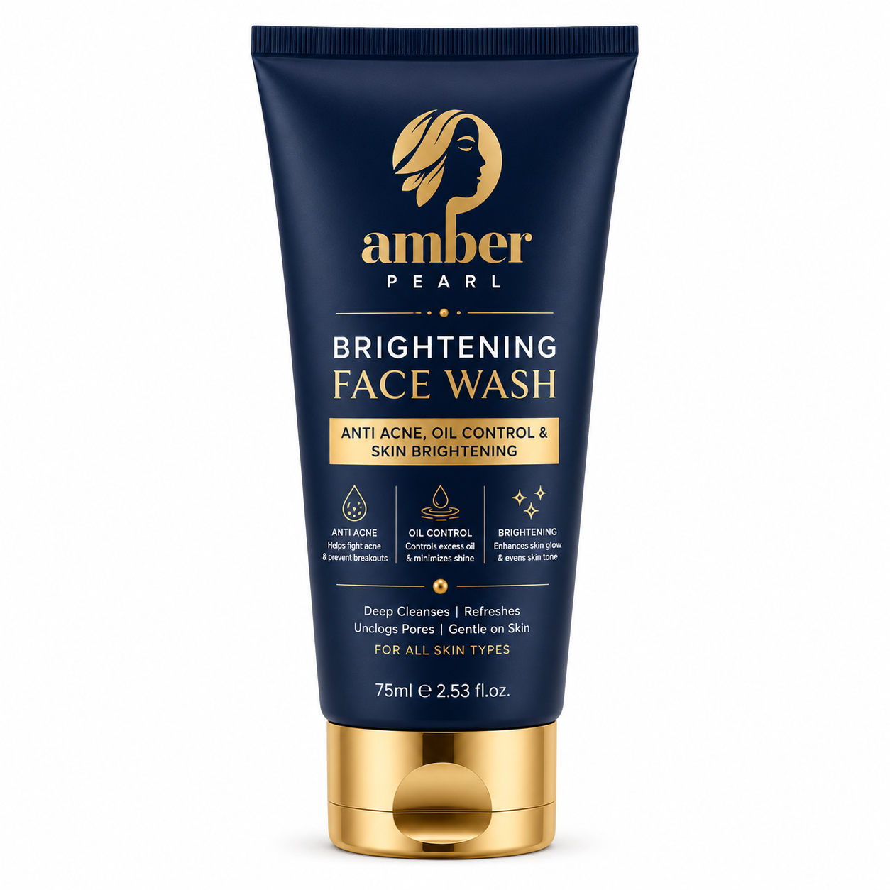 Amber Pearl Brightening Face Wash – Anti Acne, Oil Control & Skin Brightening (75ml)
